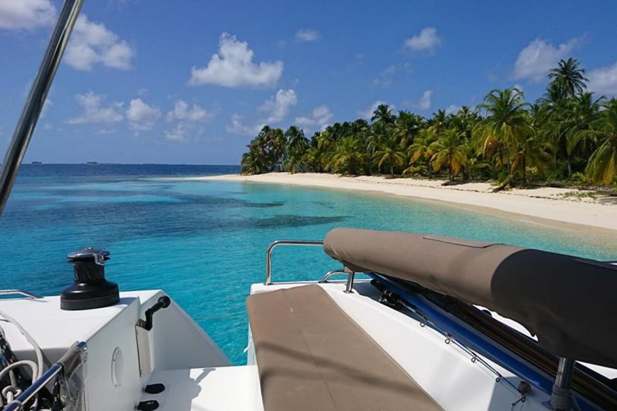 Deck of Vip One, a Lagoon 500 catamaran at San Blas, Corazon de Jesus, Panama