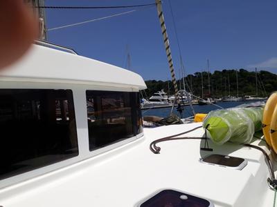 Deck of Vip One, a Lagoon 500 catamaran at San Blas, Corazon de Jesus, Panama