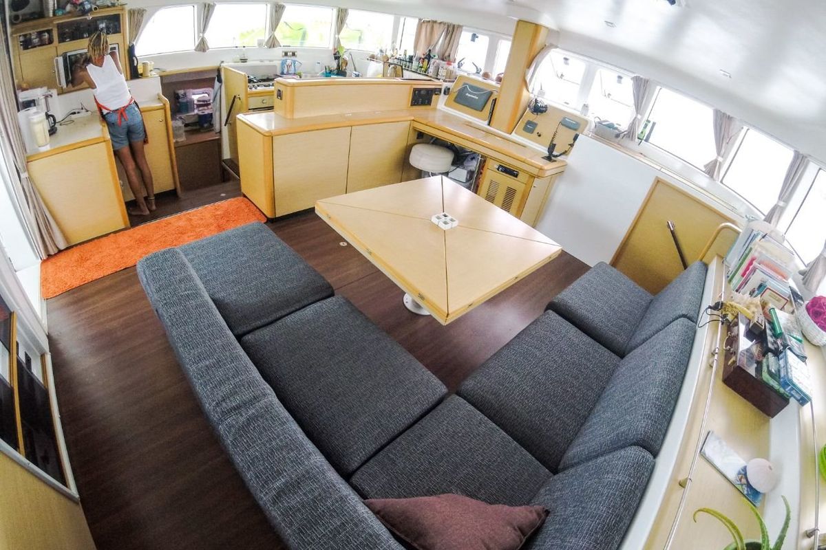 Salon of Vip One, a Lagoon 500 catamaran at San Blas, Corazon de Jesus, Panama