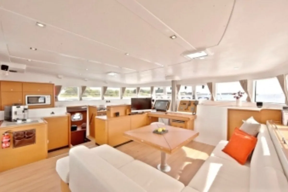 Salon of Vip One, a Lagoon 500 catamaran at San Blas, Corazon de Jesus, Panama