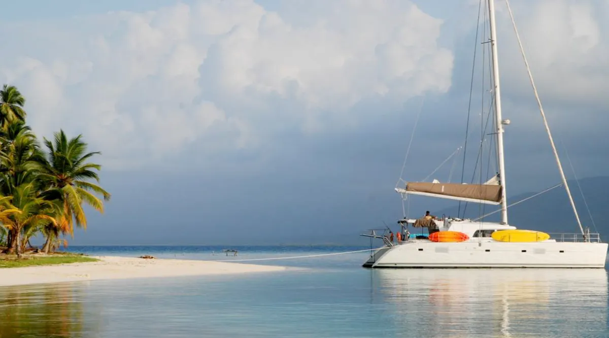 Exterior view of Vip One, a Lagoon 500 catamaran at San Blas, Corazon de Jesus, Panama