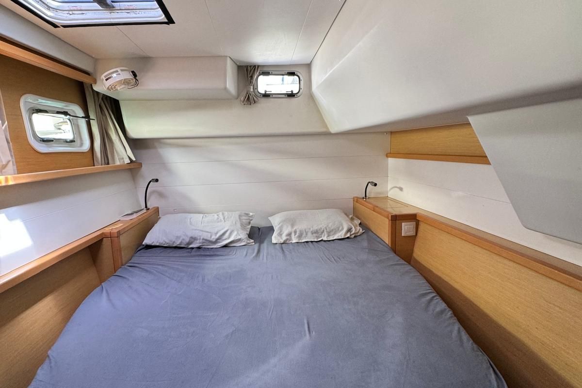 Cabin on Zil Seashell, a Lagoon 450 Fly catamaran at Eden Island Marina, Seychelles