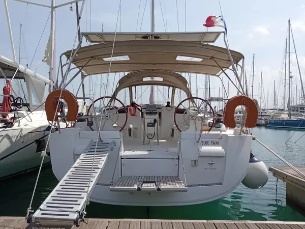 BLUE SWAN, a Jeanneau Sun Odyssey 439 sailboat at Municipal Unit of Lefkada, Greece