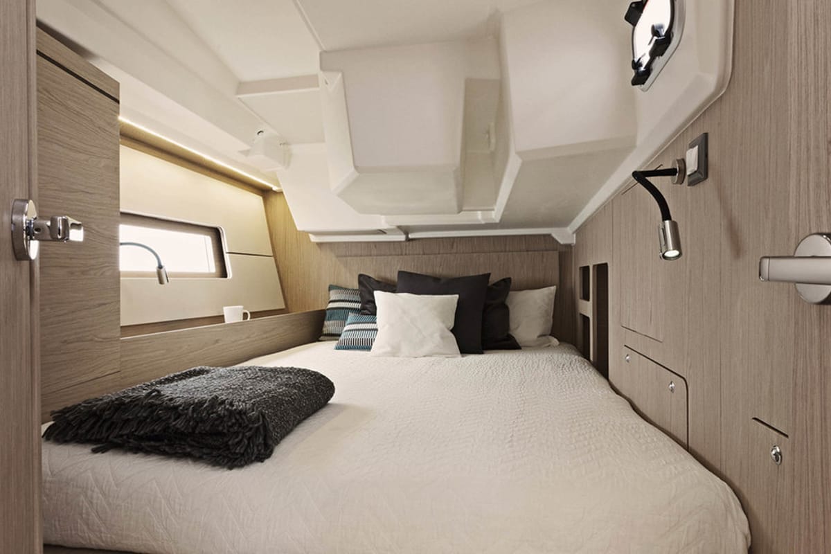 Cabin on Sunsail 46 Mon Premium, a Beneteau Oceanis 46 sailboat at Gouvia, Greece