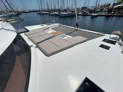 Deck of V Circle, a Fountaine Pajot Aura 51 catamaran at Seychelles, Eden Island Marina, Seychelles