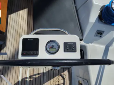 Cockpit of Vivo, a Dufour 430 GL sailboat at Grad Kaštela, Croatia