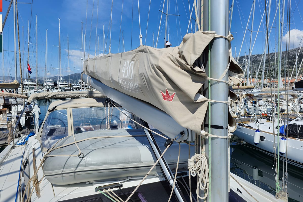 Galley of Vivo, a Dufour 430 GL sailboat at Grad Kaštela, Croatia