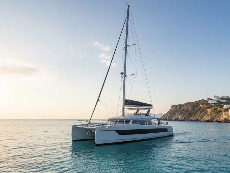 Andare Oltre, a SV60 catamaran at Municipal Unit of Nea Peramos, Greece