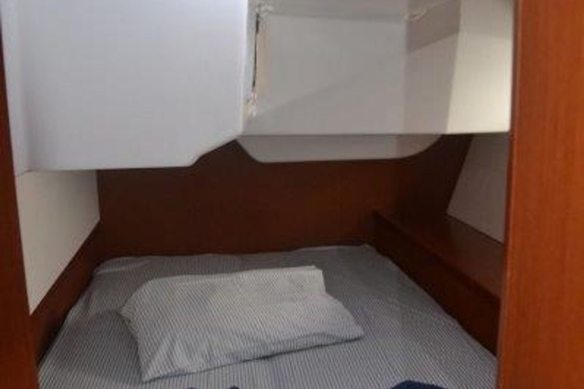 Cabin on Franziska, a Beneteau Oceanis 48 sailboat at Cannigione, Italy