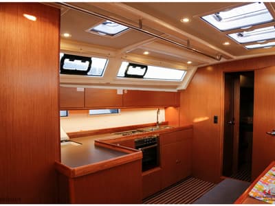 Galley of Maladroxia, a Bavaria Cruiser 46 sailboat at Cagliari, Italy