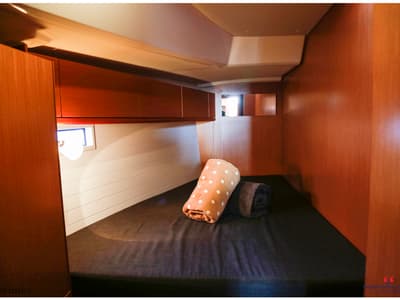 Cabin on Maladroxia, a Bavaria Cruiser 46 sailboat at Cagliari, Italy
