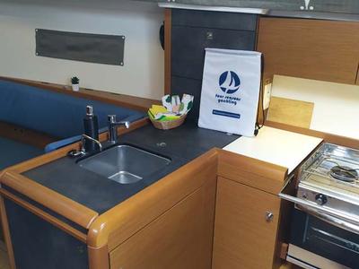 Galley of Sweet Elli, a Jeanneau Sun Odyssey 349 sailboat at Grad Trogir, Croatia