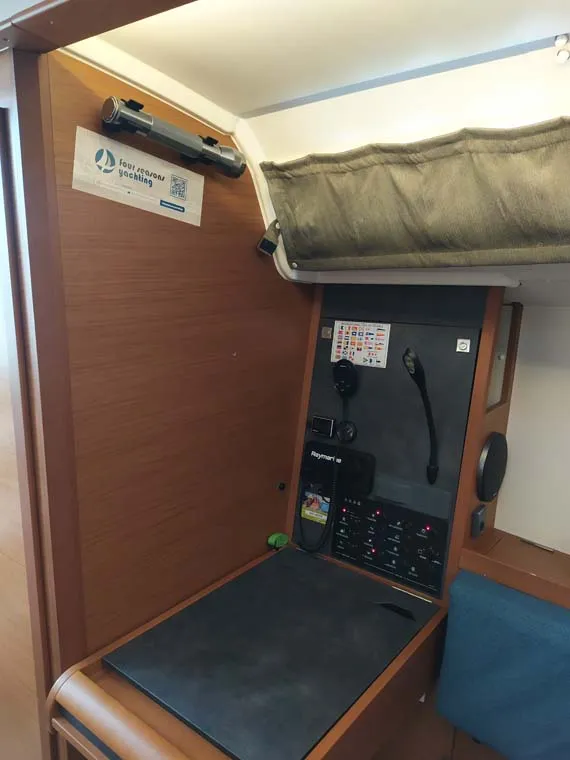 Salon of Sweet Elli, a Jeanneau Sun Odyssey 349 sailboat at Grad Trogir, Croatia
