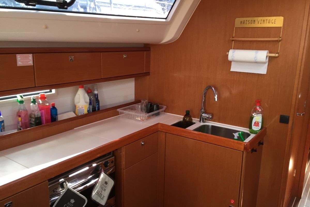 Galley of Oreo, a Bavaria 51 Cruiser sailboat at Skiathos, Greece