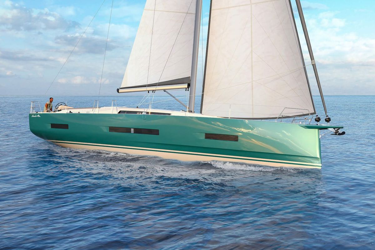 Exterior view of El Hana, a Hanse Yachts Hanse 510 sailboat at Marseille, France