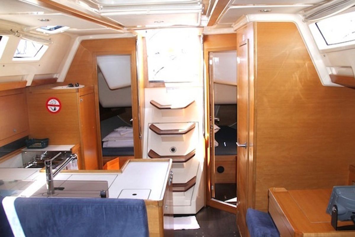 Galley of Arianna, a Elan 410 sailboat at Općina Rogoznica, Croatia