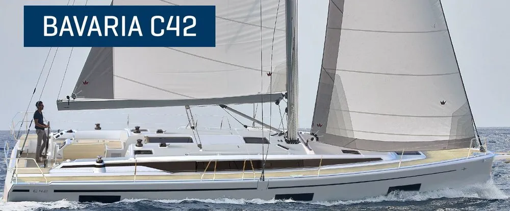 Exterior view of Val, a Bavaria C42 sailboat at Split, Croatia