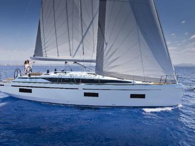 Exterior view of Val, a Bavaria C42 sailboat at Split, Croatia