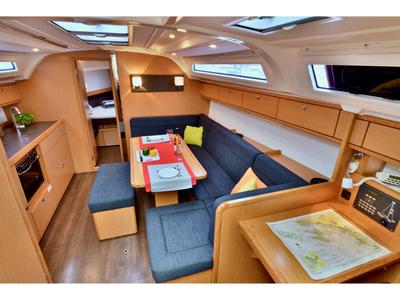 Salon of Stella, a Bavaria Cruiser 41 sailboat at Grad Šibenik, Croatia