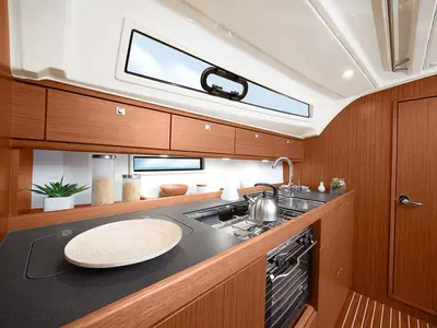 Galley of Let's Dance, a Bavaria Cruiser 41S sailboat at Pirovac, Croatia