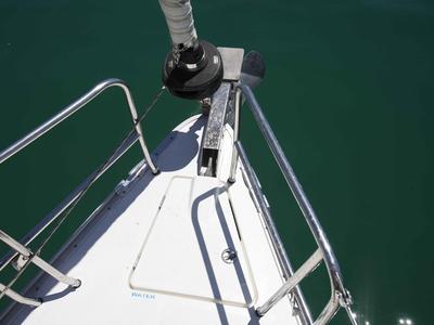 Deck of Let's Dance, a Bavaria Cruiser 41S sailboat at Pirovac, Croatia