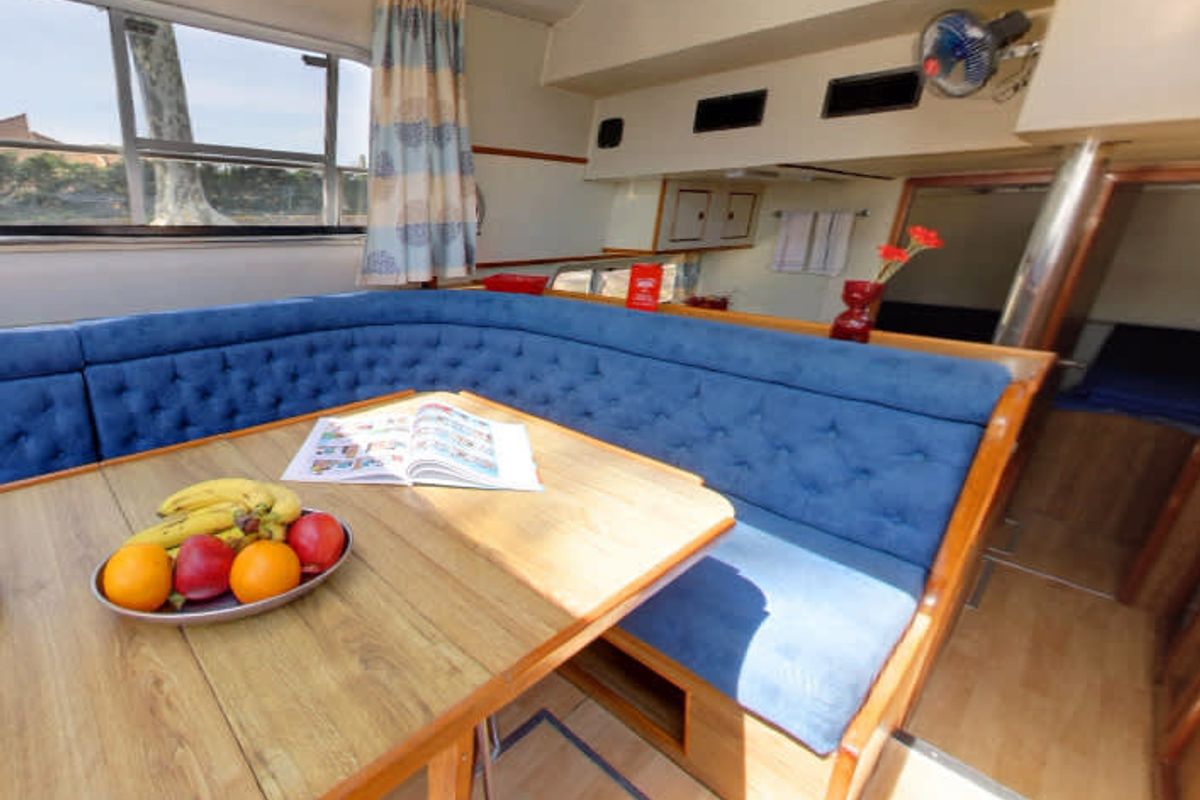 Salon of Classique - Budget 18, a Gulet Classique motorboat at Carrick-on-Shannon, Ireland