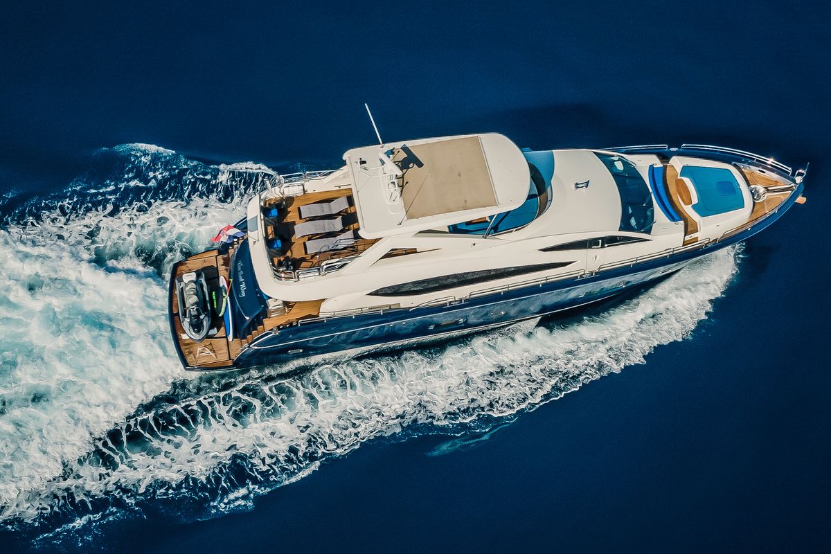 Exterior view of The Best Way, a Sunseeker Yacht 86 yacht at Dubrovnik, Croatia