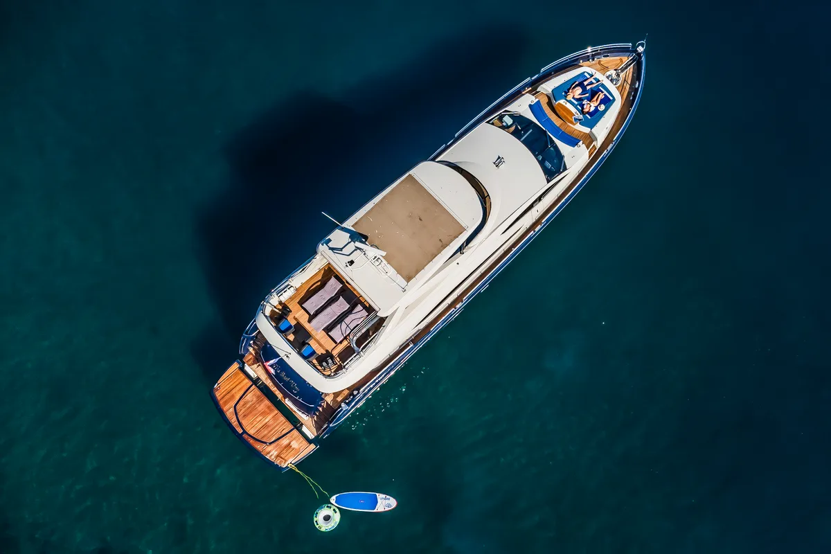 Exterior view of The Best Way, a Sunseeker Yacht 86 yacht at Dubrovnik, Croatia