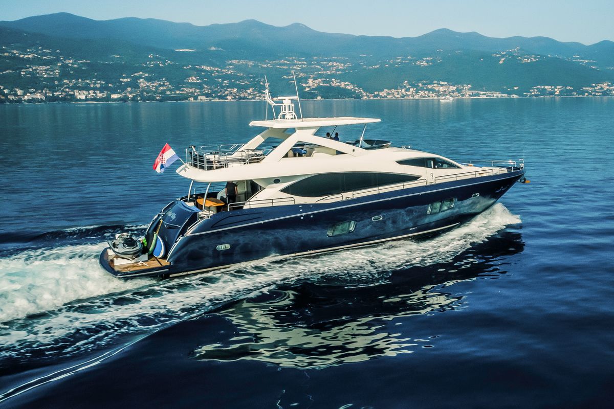 Exterior view of The Best Way, a Sunseeker Yacht 86 yacht at Dubrovnik, Croatia