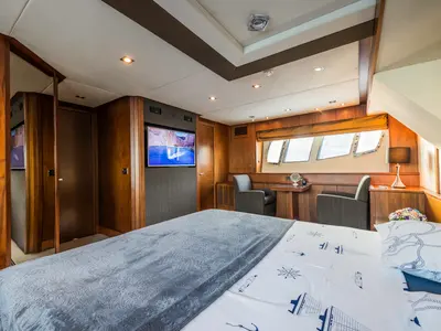 Cabin on The Best Way, a Sunseeker Yacht 86 yacht at Dubrovnik, Croatia