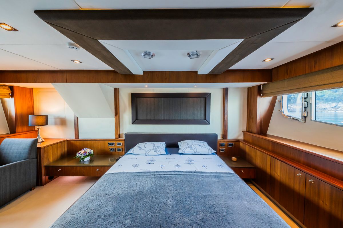 Cabin on The Best Way, a Sunseeker Yacht 86 yacht at Dubrovnik, Croatia