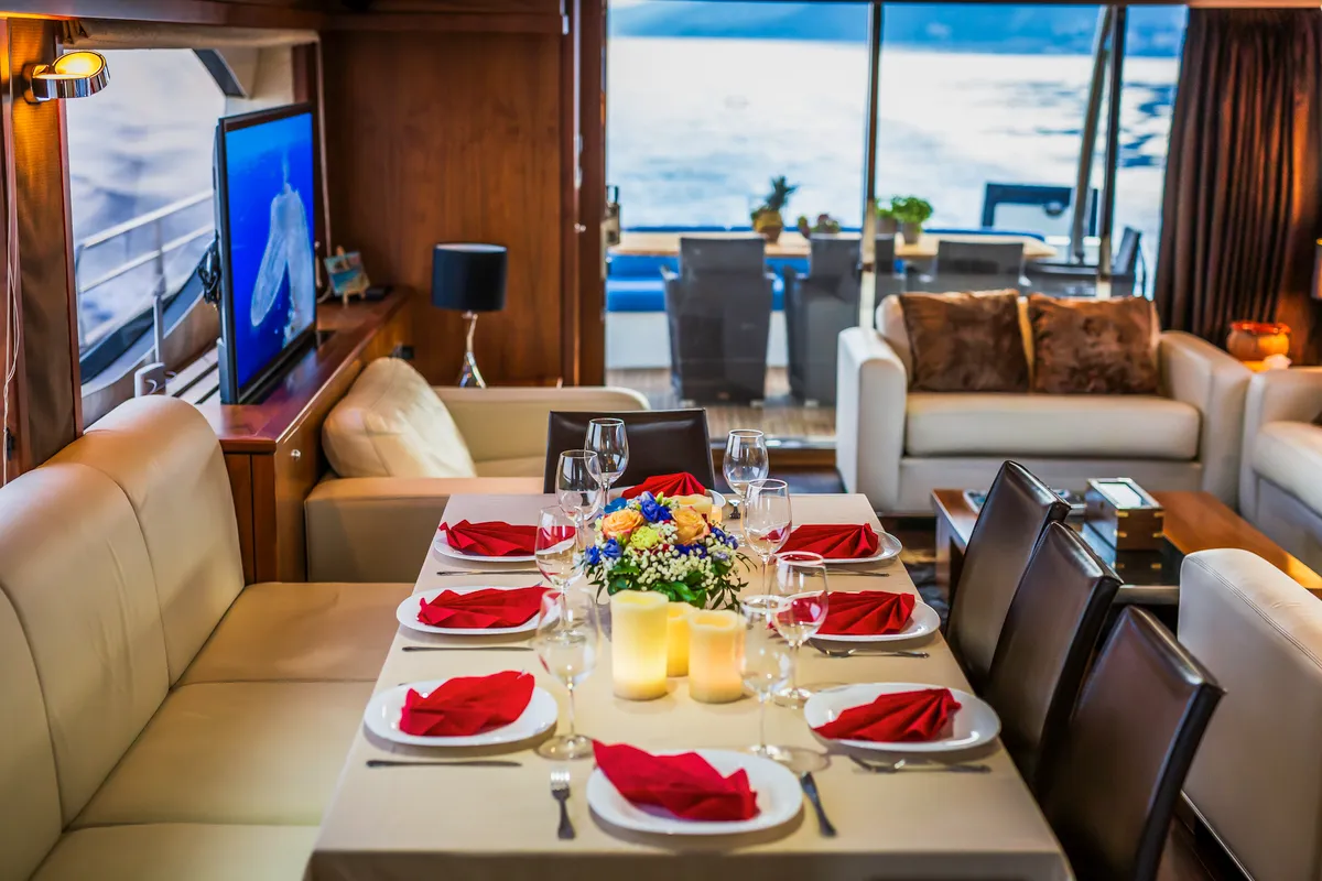 Salon of The Best Way, a Sunseeker Yacht 86 yacht at Dubrovnik, Croatia