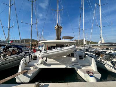 Exterior view of Nouvelle Vague, a Bali 4.5 catamaran at Općina Marina, Croatia