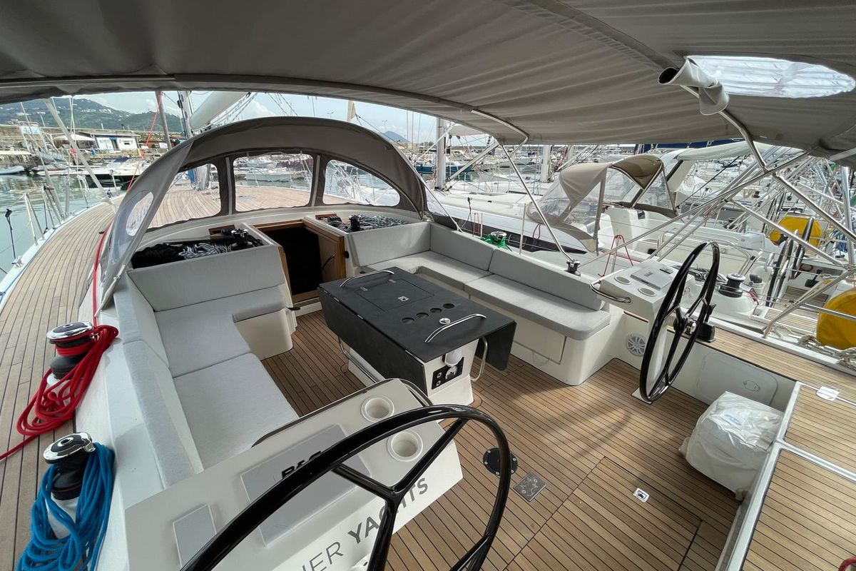 Deck of Six on the Sea, a D&D Kufner 54 Exclusive sailboat at Salerno, Italy
