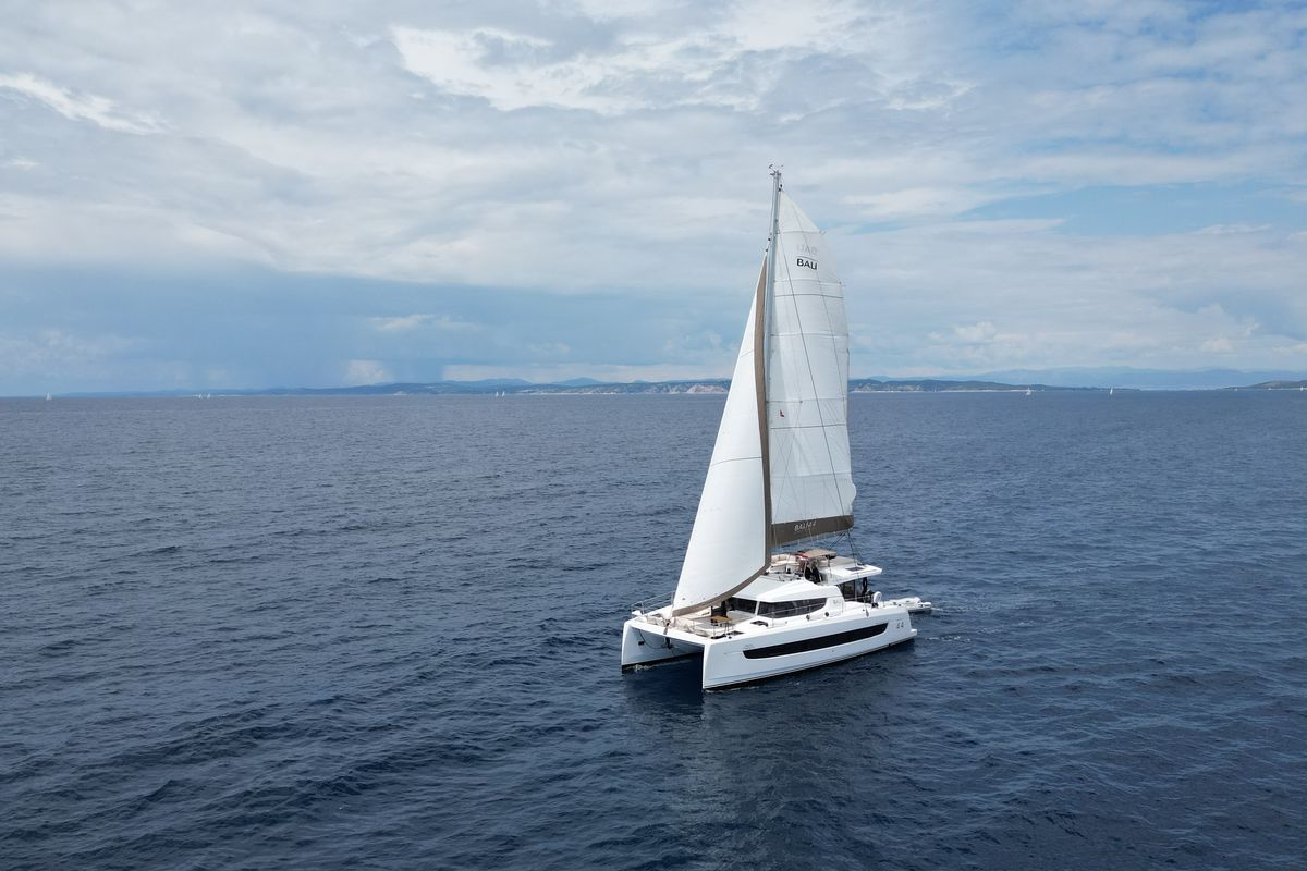 Exterior view of Thetis, a Bali 4.4 catamaran at Općina Rogoznica, Croatia