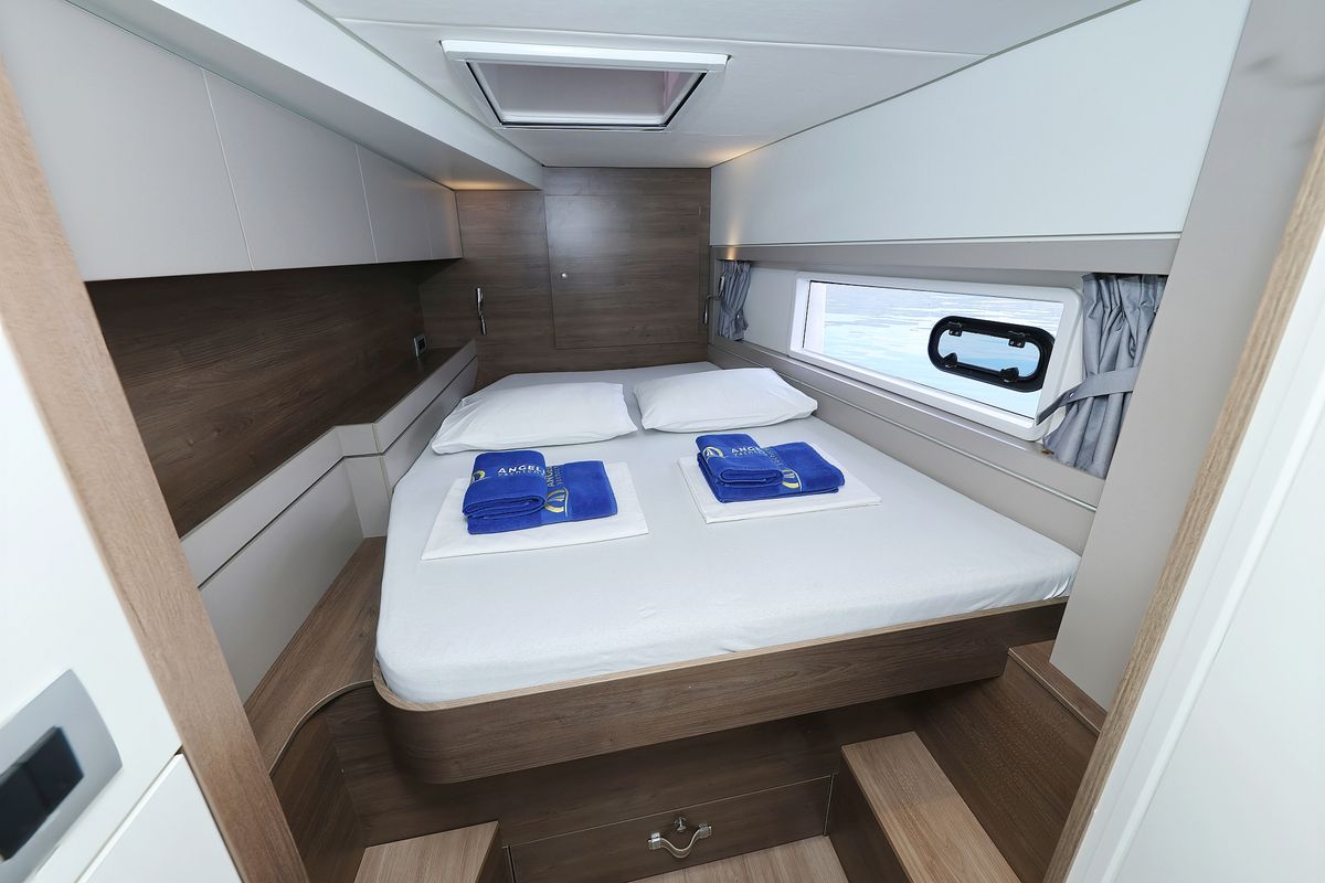 Cabin on Thetis, a Bali 4.4 catamaran at Općina Rogoznica, Croatia