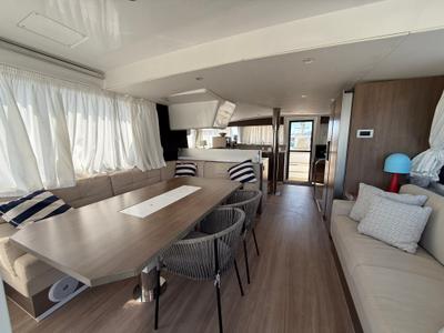 Salon of Thetis, a Bali 4.4 catamaran at Općina Rogoznica, Croatia