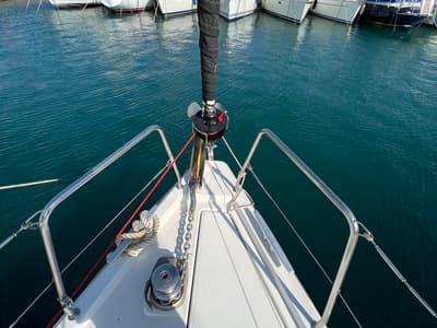 Deck of Ocyrhoe, a Beneteau Oceanis 41.1 sailboat at Municipal Unit of Rhodes, Greece