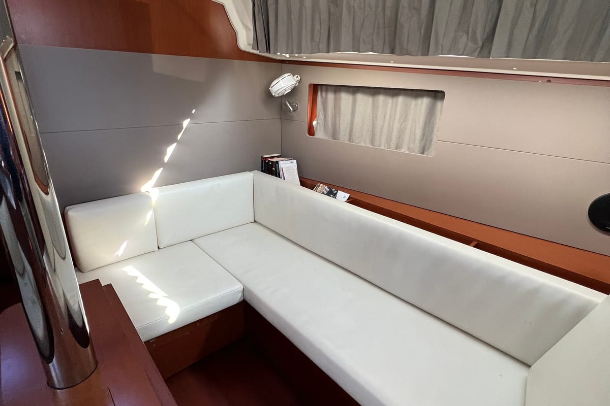 Salon of Ocyrhoe, a Beneteau Oceanis 41.1 sailboat at Municipal Unit of Rhodes, Greece