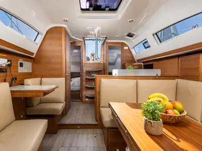 Salon of Best Secret, a Elan Impression 40.1 sailboat at Punat, Croatia