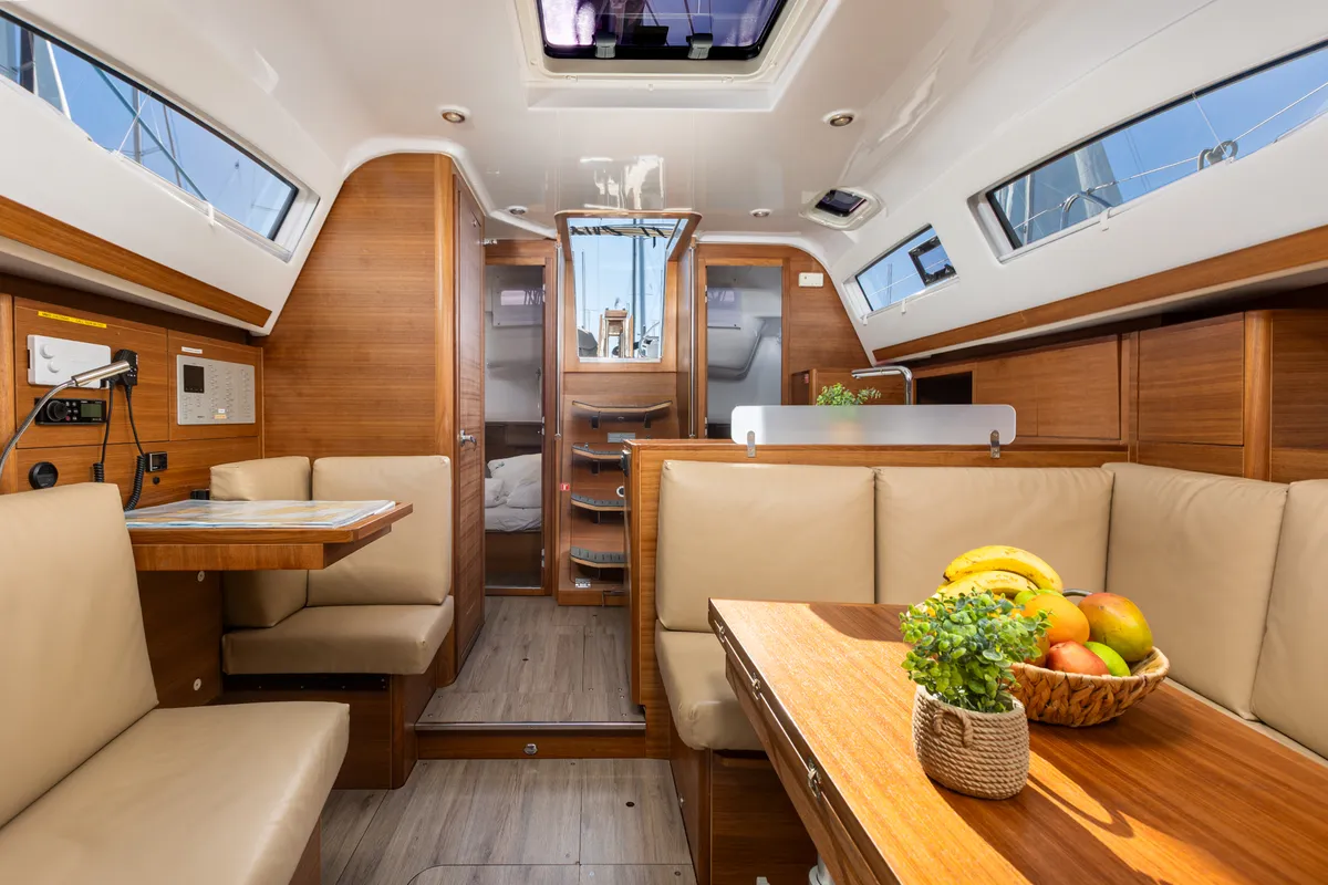 Salon of Best Secret, a Elan Impression 40.1 sailboat at Punat, Croatia