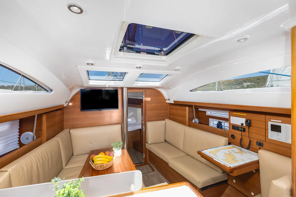 Salon of Best Secret, a Elan Impression 40.1 sailboat at Punat, Croatia