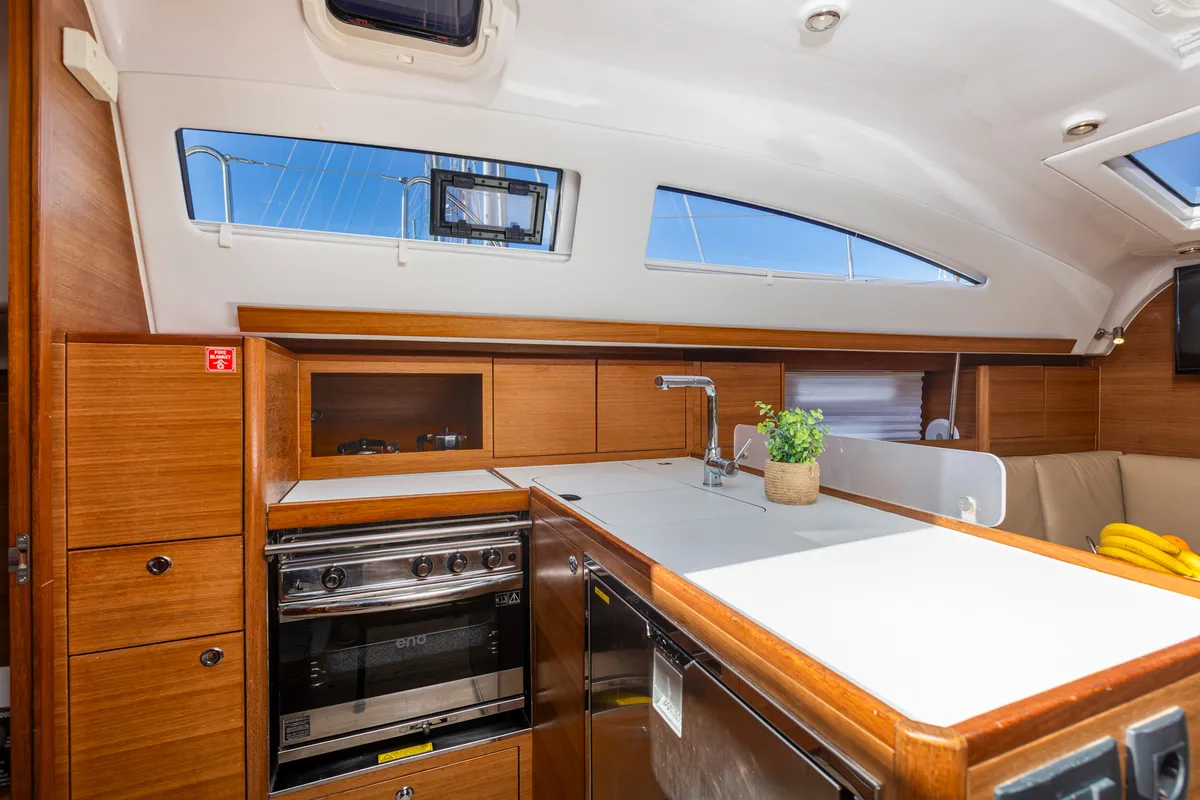 Galley of Best Secret, a Elan Impression 40.1 sailboat at Punat, Croatia