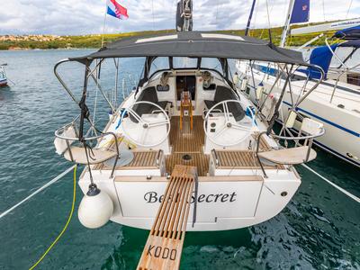 Cockpit of Best Secret, a Elan Impression 40.1 sailboat at Punat, Croatia