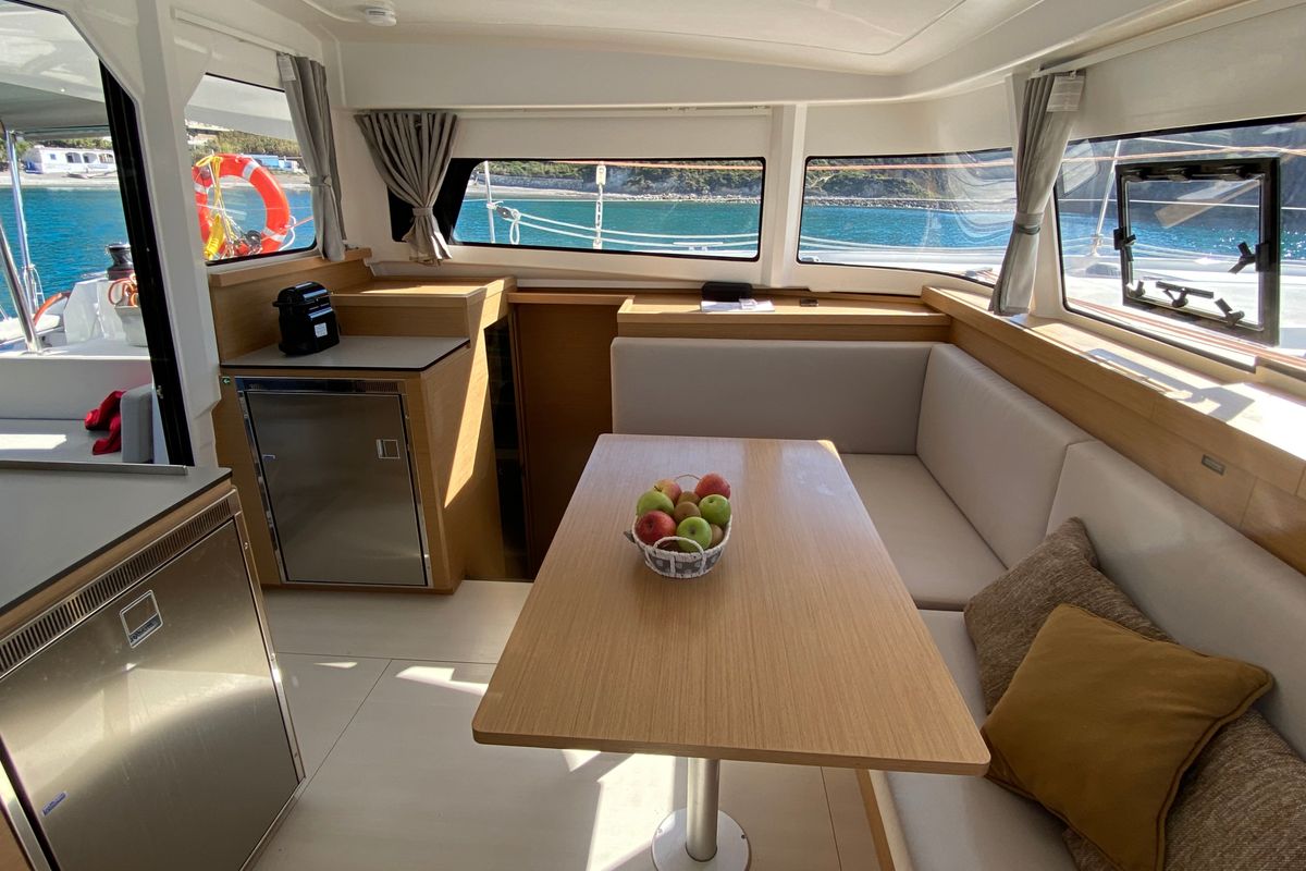 Salon of Pontinesia, a Excess 11 catamaran at Nettuno, Italy