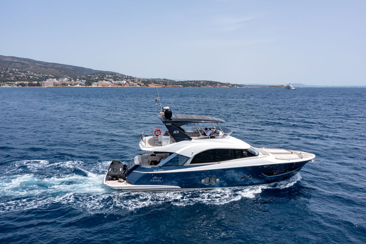 Exterior view of Five weeks, a Beneteau Monte Carlo 66 yacht at Castellammare di Stabia, Italy