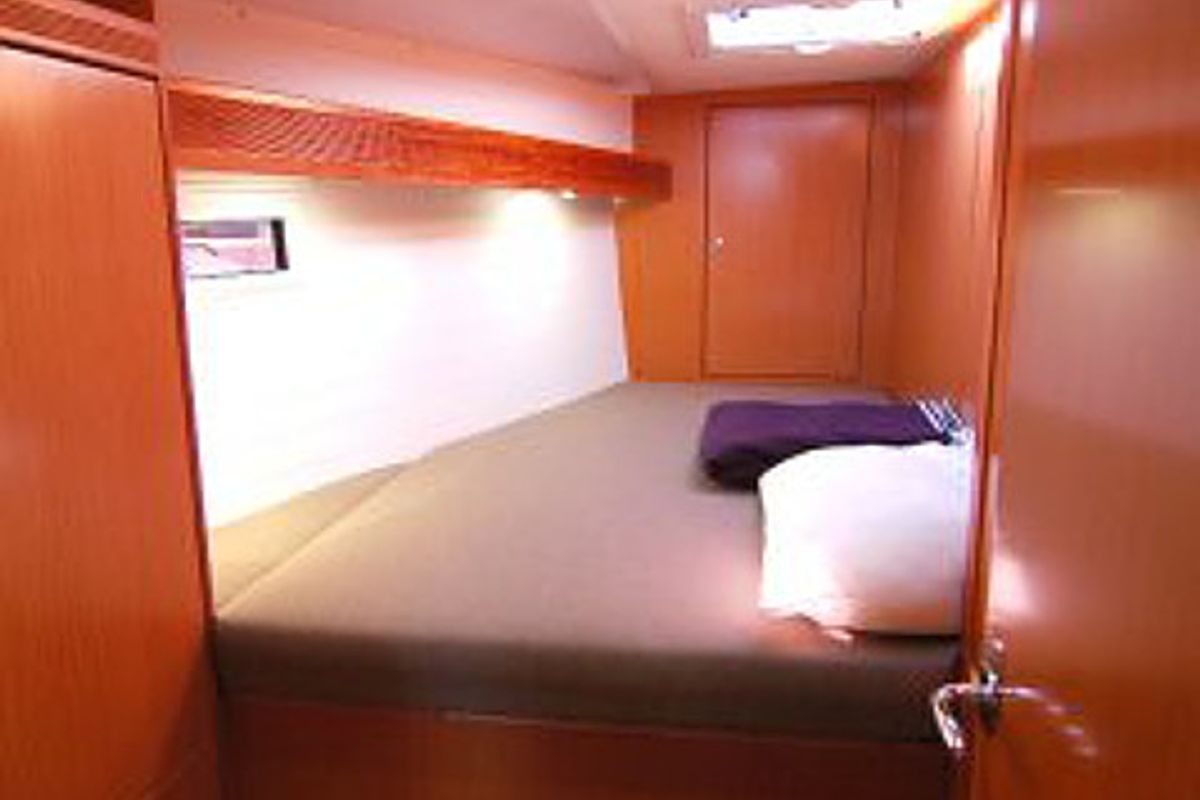 Cabin on Hydra, a Bavaria Cruiser 45 sailboat at Olbia, Italy