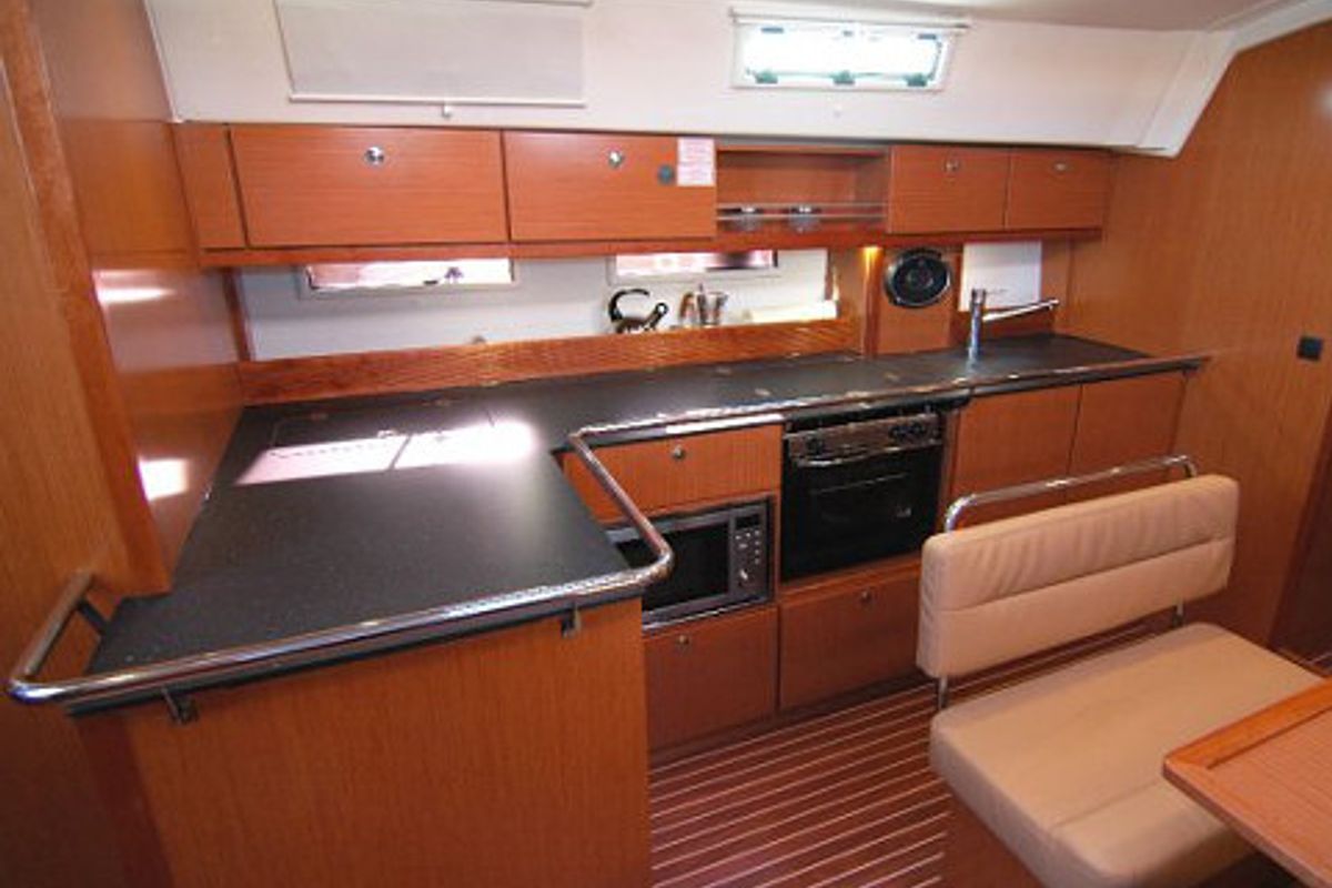 Galley of Hydra, a Bavaria Cruiser 45 sailboat at Olbia, Italy
