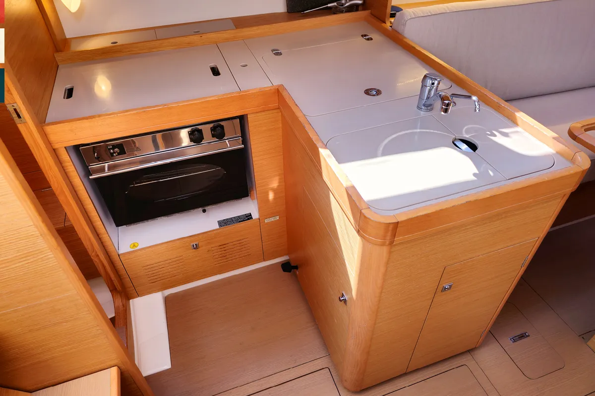 Galley of Lola, a Dufour 360 GL sailboat at Općina Rogoznica, Croatia