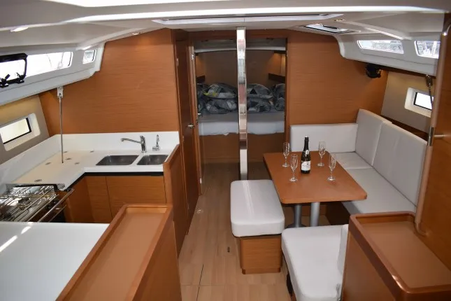 Salon of PROUD MARY, a Jeanneau Sun Odyssey 440 sailboat at Općina Sukošan, Croatia